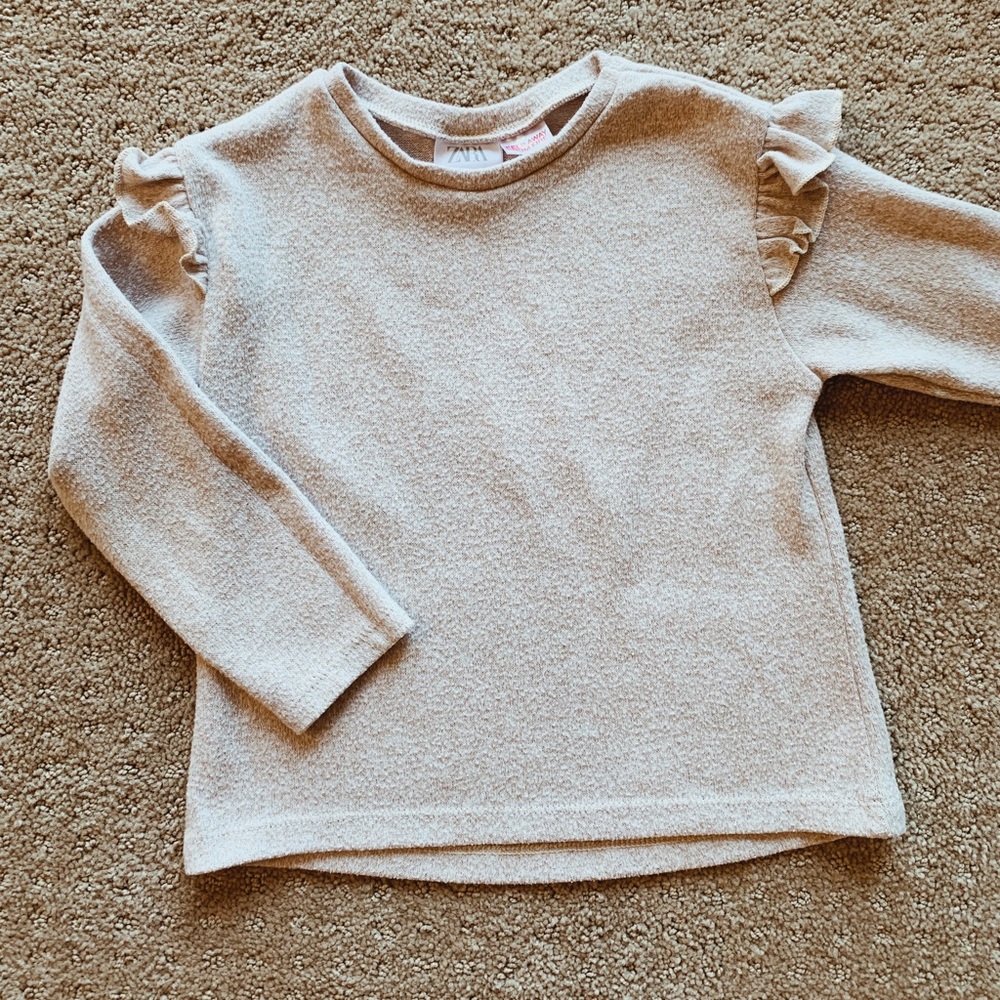 Neutral Zara Ruffle Top